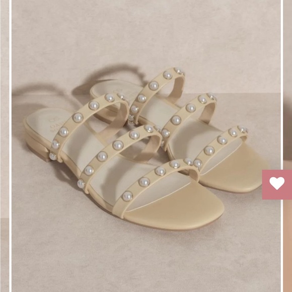 Like new Oasis Society Valerie Pearl Flat Slide Sandals Size 7.5 - Picture 3 of 11